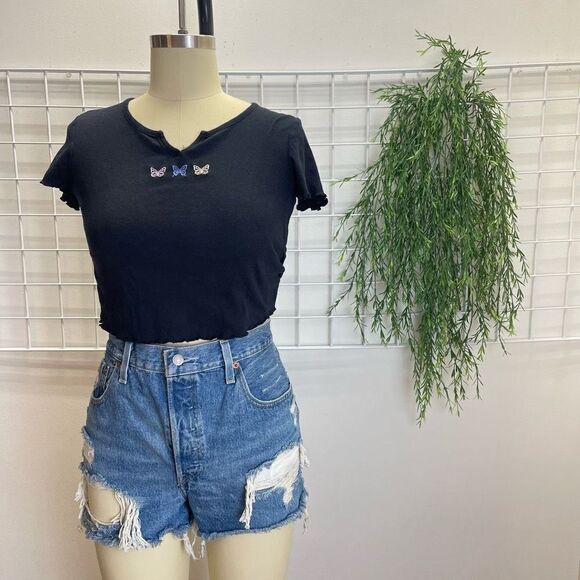 Hippie Rose - Butterfly 🦋 Embroidery Tee - Picture 1 of 8